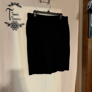 Women’s Black Pencil Skirt with Back Zipper accent  -  Size 14